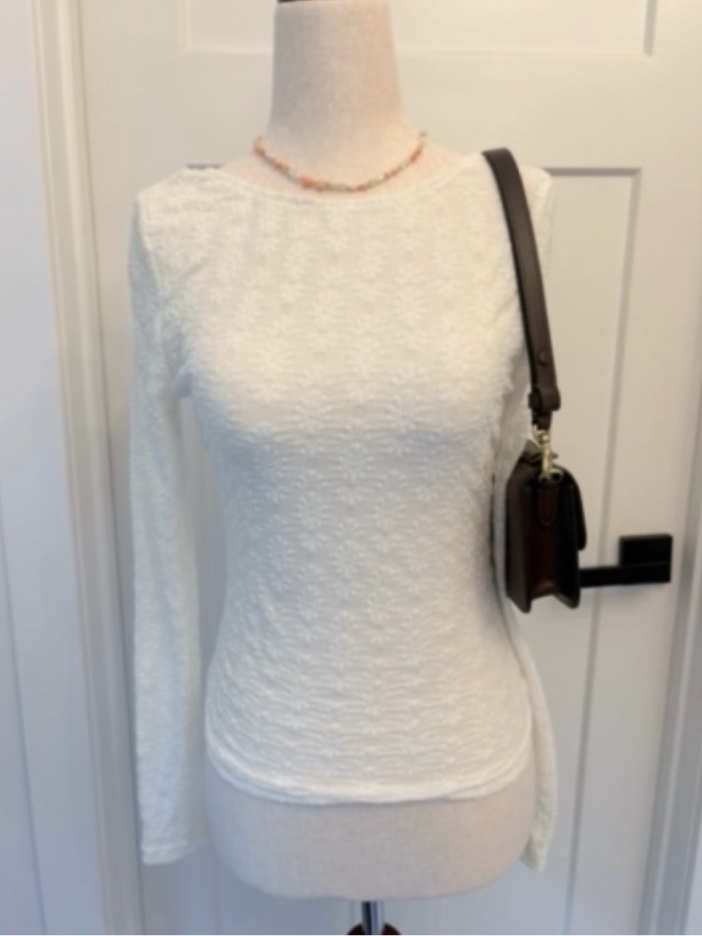 🤍 PRETTY GARBAGE textured white long sleeve top | size M 🤍